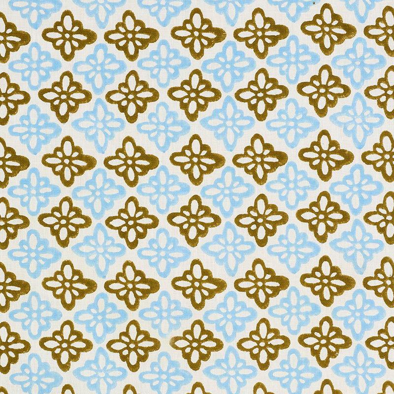 Pattee Khaki 179302 by Schumacher Designer Fabric MOLLY MAHON HAND BLOCK PRINTS LINEN 100% INDIA </p><p>Repeat: Horizontal: 3" (8CM) and Vertical: 5 1/2" (14CM) 54 - Swanky Fabrics -