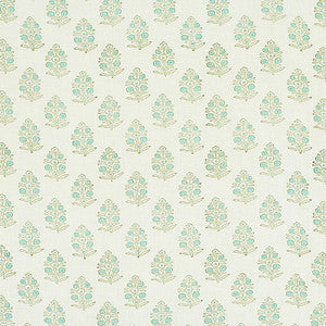 Aditi Hand Blocked Print Green 179361 by Schumacher Designer Fabric
