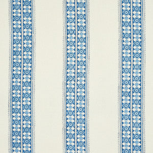 Amira Hand Blocked Print Indigo 179371 by Schumacher Designer Fabric