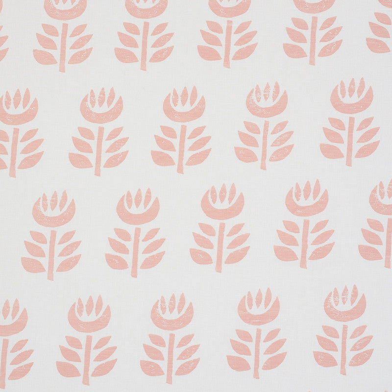 Rosenborg Hand Print Pink 179401 by Schumacher Designer Fabric SCANDINAVIAN MODERN LINEN 55% COTTON 45% INDIA </p><p>Repeat: Horizontal: 27" (69CM) and Vertical: 23 5/8" (60CM) 54 - Swanky Fabrics -