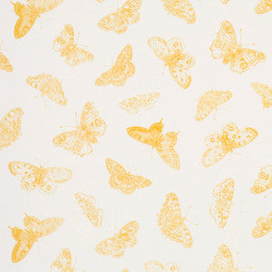 Burnell Butterfly Yellow 179431 by Schumacher Designer Fabric