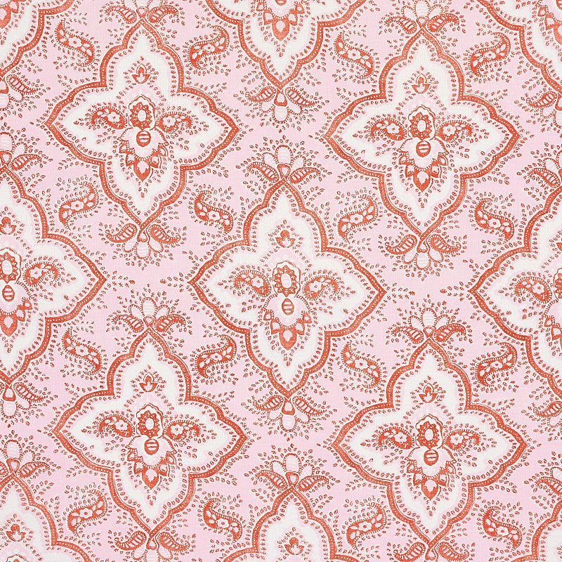 Amalia Medallion Handmade Print Pink 179442 by Schumacher Designer Fabric JACARANDA COTTON 100% UNITED KINGDOM MARTINDALE 20000 </p><p>Repeat: Horizontal: 27" (69CM) and Vertical: 15" (38CM) 54 - Swanky Fabrics -