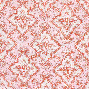 Amalia Medallion Handmade Print Pink 179442 by Schumacher Designer Fabric