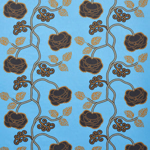 Queen Fruit Chintz Lapis 179542 by Schumacher Designer Fabric