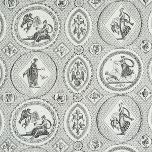 Les Scenes Contemporaines Black 179561 by Schumacher Designer Fabric