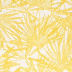 Sunlit Palm Linen Yellow 179602 by Schumacher Designer Fabric