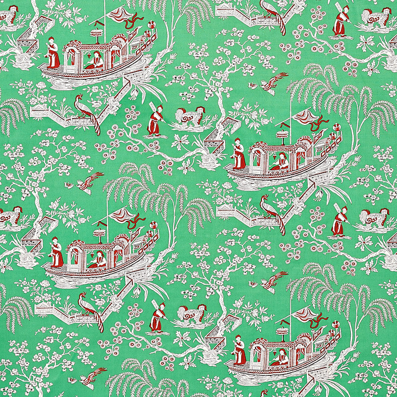 Matsudana Jade 179610 by Schumacher Fabric Schumacher Fabric Matsudana Jade 179610Fabric COTTON 100% THAILAND </p><p>Repeat: H: HORZ. 54" (137CM) , V: VERT. 16 3/4" (43CM) 54 - Fabric Carolina -