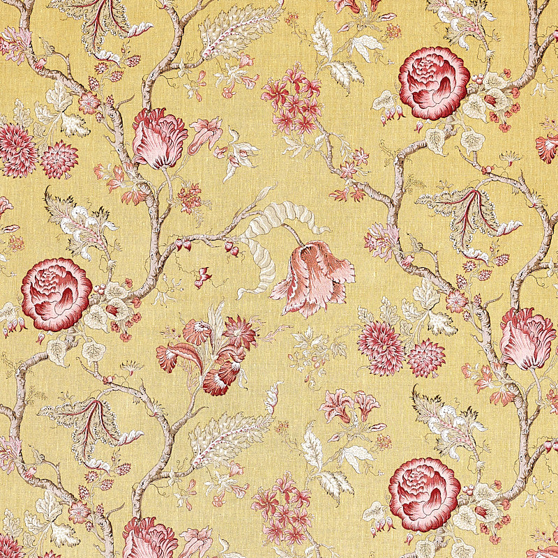 Josephine Ochre 179650 by Schumacher Designer Fabric SCHUMACHER CLASSICS LINEN 100% THAILAND MARTINDALE 20,000 </p><p>Repeat: Horizontal: 27" (69CM) and Vertical: 29 1/2" (75CM) 54.5 - Swanky Fabrics -