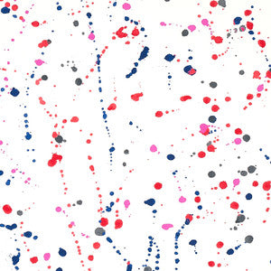 Ink Splash Red & Blue 179710 by Schumacher Designer Fabric