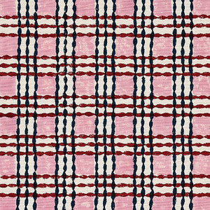 Trellis Hand Block Print Rose & Midnight 179801 by Schumacher Designer Fabric