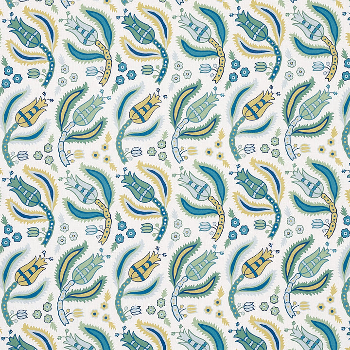 Malabar Vine Peacock 179850 by Schumacher Fabric Schumacher Fabric Malabar Vine Peacock 179850Fabric LINEN 100% UNITED KINGDOM </p><p>Repeat: H: HORZ. 9" (23CM), V: VERT. 12 1/2" (32CM) 54 - Fabric Carolina -
