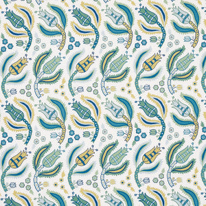 Malabar Vine Peacock 179850 by Schumacher Designer Fabric