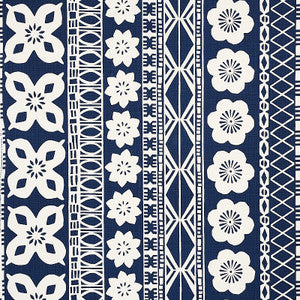 Mrs. Howell Indigo 179872 by Schumacher Designer Fabric