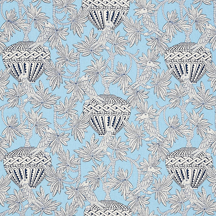 Santarem Sky 179941 by Schumacher Fabric Schumacher Fabric Santarem Sky 179941Fabric LINEN 55% UNITED STATES OF AMERICA </p><p>Repeat: H: HORZ. 13 1/2" (34CM), V: VERT. 27" (69CM) 54 - Fabric Carolina -