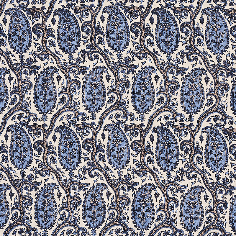 Daria Paisley Indigo 179961 by Schumacher Designer Fabric