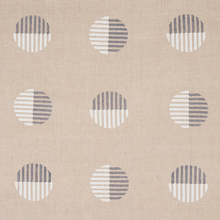 Ando Hand Block Print Ivory & Charcoal On Natural 180002 by Schumacher Fabric Schumacher Fabric Ando Hand Block Print Ivory & Charcoal On Natural 180002Fabric LINEN 100% INDIA </p><p>Repeat: H: HORZ. 27" (69CM), V: VERT. 18" (45CM) 54" (137CM) - Fabric Carolina -