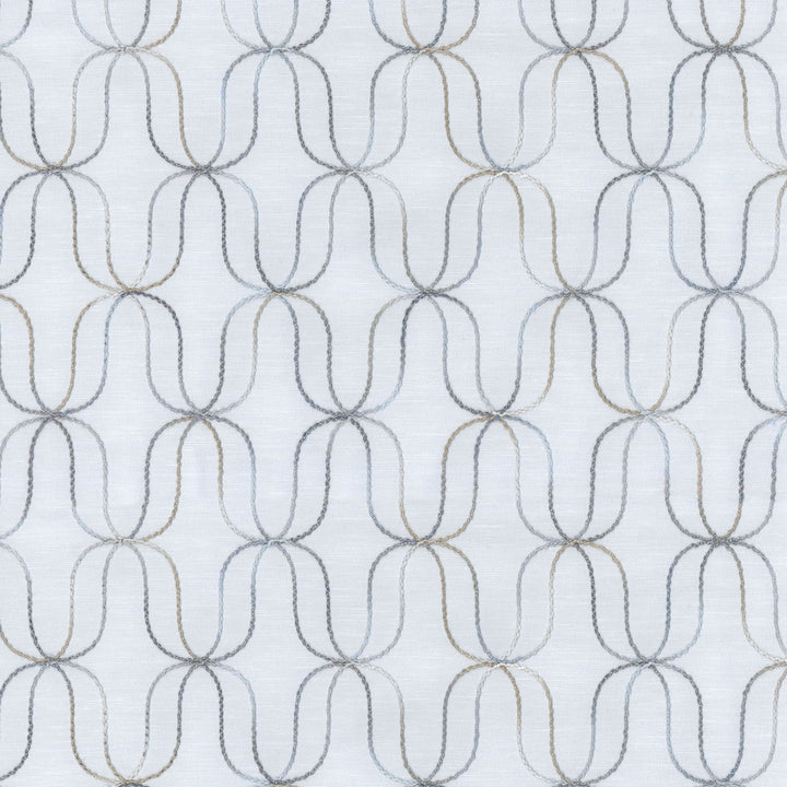 Acoustic Embroidery Indigo 180051 by Novogratz Designer Fabric - Base:76%Polyester 24%Cotton Embroid:100%Polyester India 9000 Horizontal: 4.75 and Vertical: 2.75 54 - Swanky Fabrics -