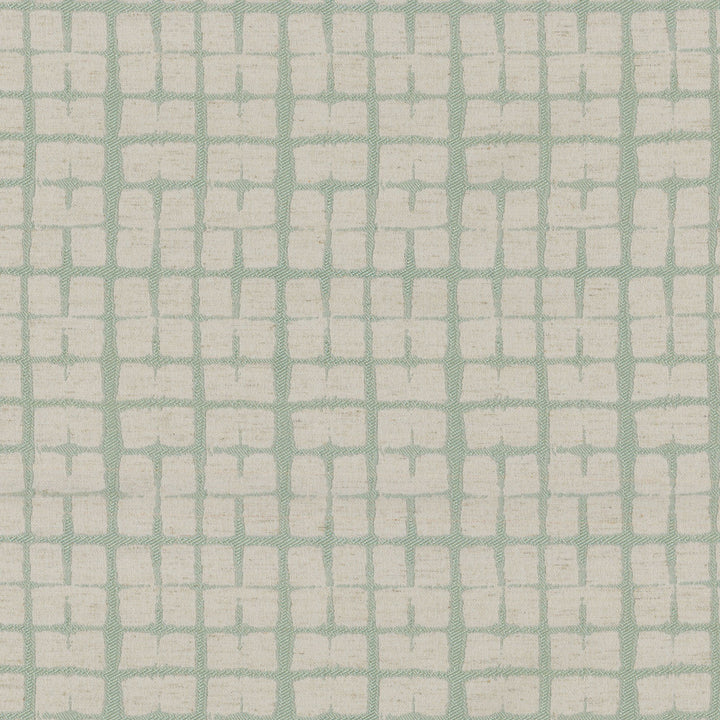 Shibori Plaid Celadon 180061 by Novogratz Designer Fabric RETRO Base:94% Polyester 6% Linen CHINA Wyzenbeek 30,000 Horizontal: 3.50" and Vertical: 5.50" 57" - Swanky Fabrics -