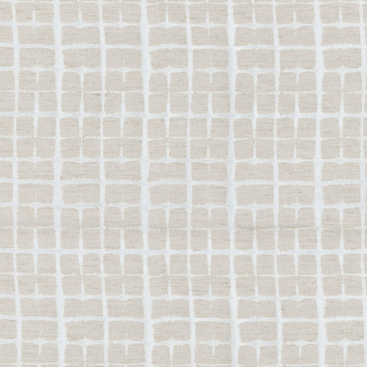 Shibori Plaid Chalk 180066 by Novogratz Designer Fabric - Base:94%Polyester 6%Linen CHINA 30000 Horizontal: 3.5 and Vertical: 5.5 57 - Swanky Fabrics -