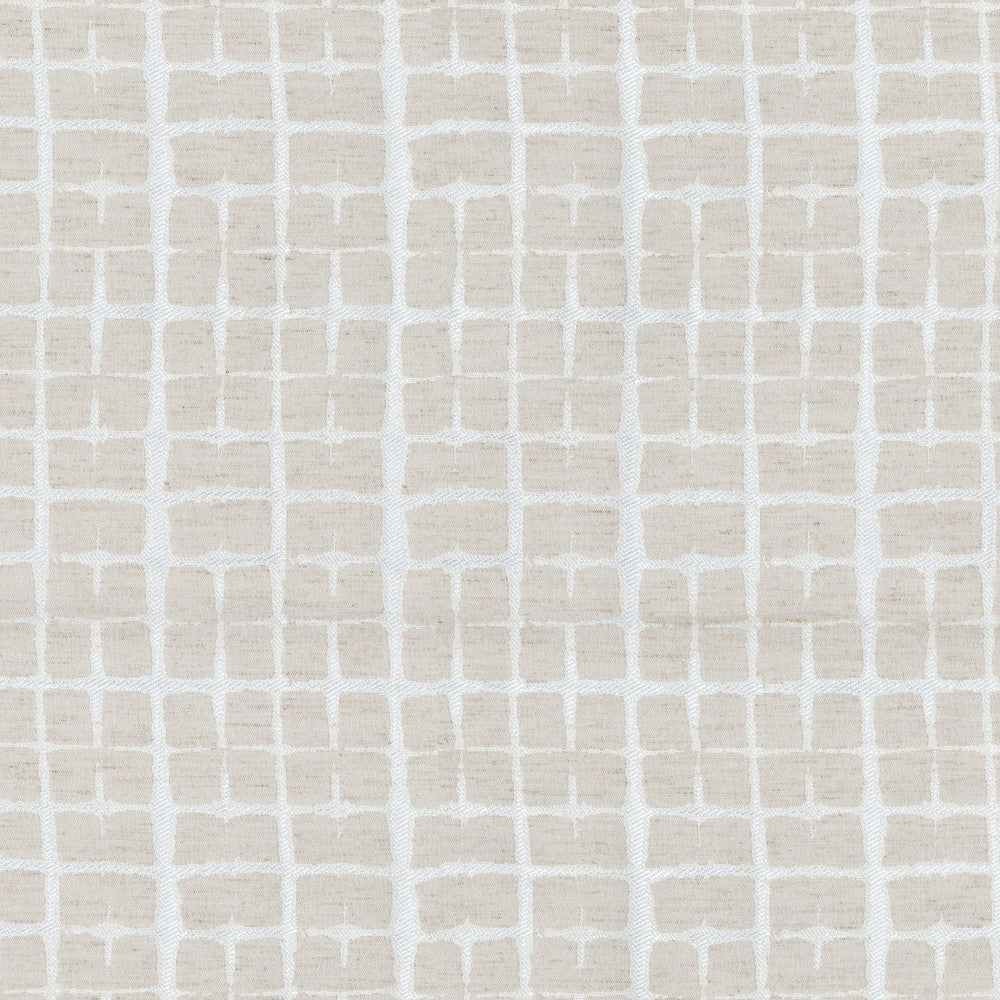 Shibori Plaid Chalk 180066 by Novogratz Designer Fabric RETRO Base:94% Polyester 6% Linen CHINA Wyzenbeek 30,000 Horizontal: 3.50" and Vertical: 5.50" 57" - Swanky Fabrics -