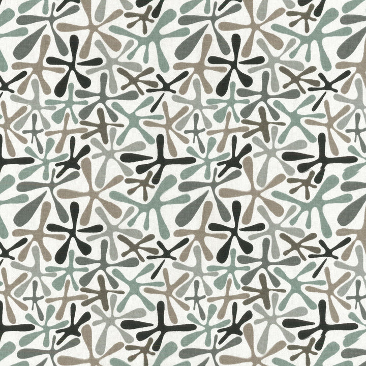 Jumping Jacks Onyx 180101 by Novogratz Designer Fabric RETRO 100% Cotton U.S.A. Wyzenbeek 15,000 Horizontal: 6.75" and Vertical: 6.75" 54" - Swanky Fabrics -