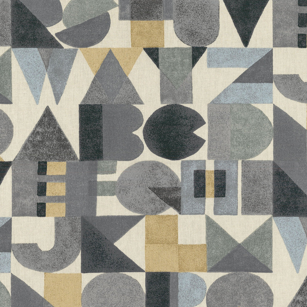 Block Letters Onyx 180140 by Novogratz Designer Fabric - 100%Cotton PAKISTAN 15000 Horizontal: 13.5 and Vertical: 18 54 - Swanky Fabrics -