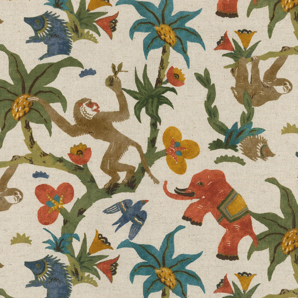 Monkey Business Forest 180152 by Novogratz Designer Fabric - 80%Cotton 20%Linen CHINA 51000 Horizontal: 13.5 and Vertical: 12.6 54 - Swanky Fabrics -