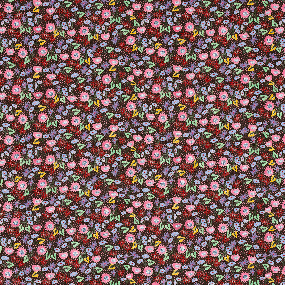 Calico Multi On Brown 180171 by Schumacher Fabric Schumacher Fabric Calico Multi On Brown 180171Fabric LINEN 60% THAILAND </p><p>Repeat: H: HORZ. 9" (23CM), V: VERT. 4 1/2" (11CM) 54 - Fabric Carolina -