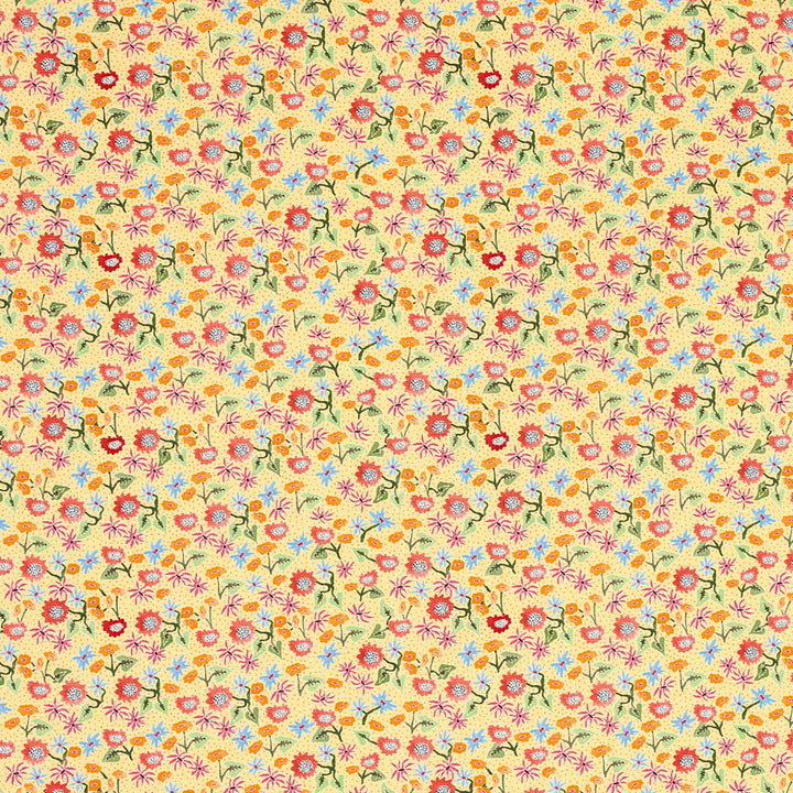 Calico Giverny 180172 by Schumacher Fabric Schumacher Fabric Calico Giverny 180172Fabric LINEN 60% </p><p>Repeat: H: HORZ. 9" (23CM), V: VERT. 4 1/2" (11CM) 54 - Fabric Carolina -