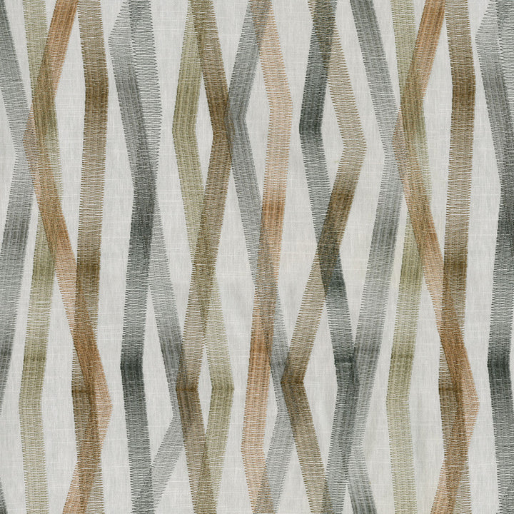 Zig & Zag Emb Woodland 180222 by Novogratz Designer Fabric - 69% Cotton 31% Polyester Embroid:100% Rayon INDIA 30000 Horizontal: 18.5 and Vertical: 13 54 - Swanky Fabrics -