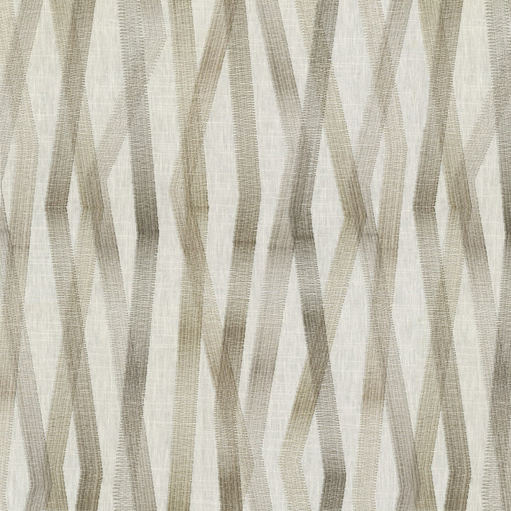 Zig Zag Embroidery Flax 180223 by Novogratz Designer Fabric - 69% cotton, 31% polyester Embroidery 100% rayon India 51000 Horizontal: 18.5 and Vertical: 13 54 - Swanky Fabrics -
