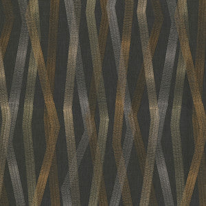 Zig Zag Embroidery Onyx 180225 by Novogratz Designer Fabric