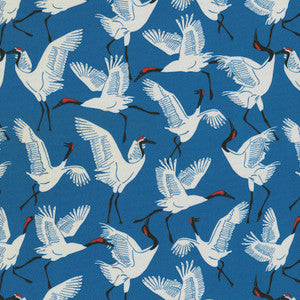 Od Block Cranes Cobalt 180281 by Novogratz Designer Fabric