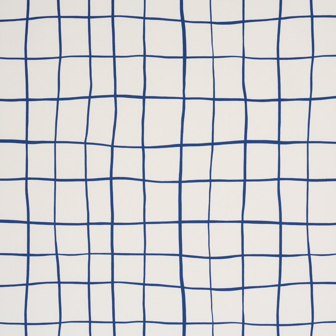 Painterly Windowpane Navy 180295 by Schumacher Designer Fabric