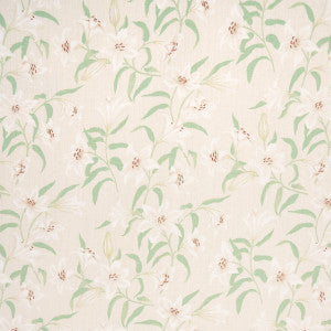 Scattered Lilies Cream 180300 by Schumacher Designer Fabric