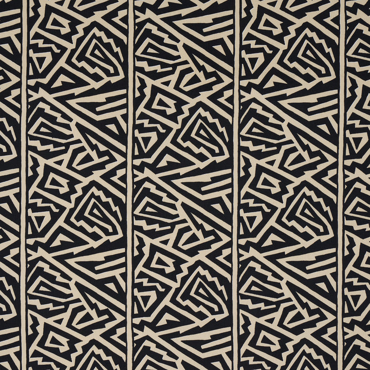 Jagged Maze Black 180320 by Schumacher Fabric Schumacher Fabric Jagged Maze Black 180320Fabric COTTON 100% INDIA </p><p>Repeat: H: HORZ. 7 5/7" (20CM), V: VERT. 11 3/4" (30CM) 52" (132CM) - Fabric Carolina -