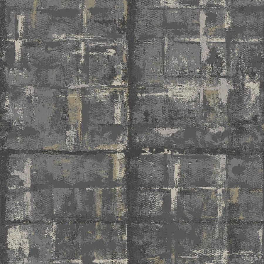 Patina (Wp) # 01 Jet by 1838 Wallcoverings Designer Wallpaper Aurora STRAIGHT PASTE THE WALL UNITED KINGDOM V-25.5" 20.5"X11YD - Swanky Fabrics -