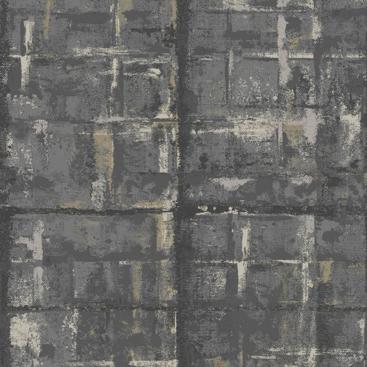 Patina (Wp) # 01 Jet by 1838 Wallcoverings Designer Wallpaper Aurora STRAIGHT PASTE THE WALL UNITED KINGDOM V-25.5" 20.5"X11YD - Swanky Fabrics -