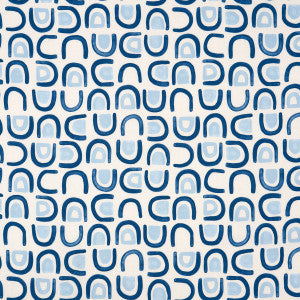 Threshold Printed Linen Lapis 180422 by Schumacher Designer Fabric