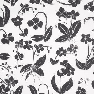 Orchids Have Dreams Soft Black 180510 by Schumacher Designer Fabric