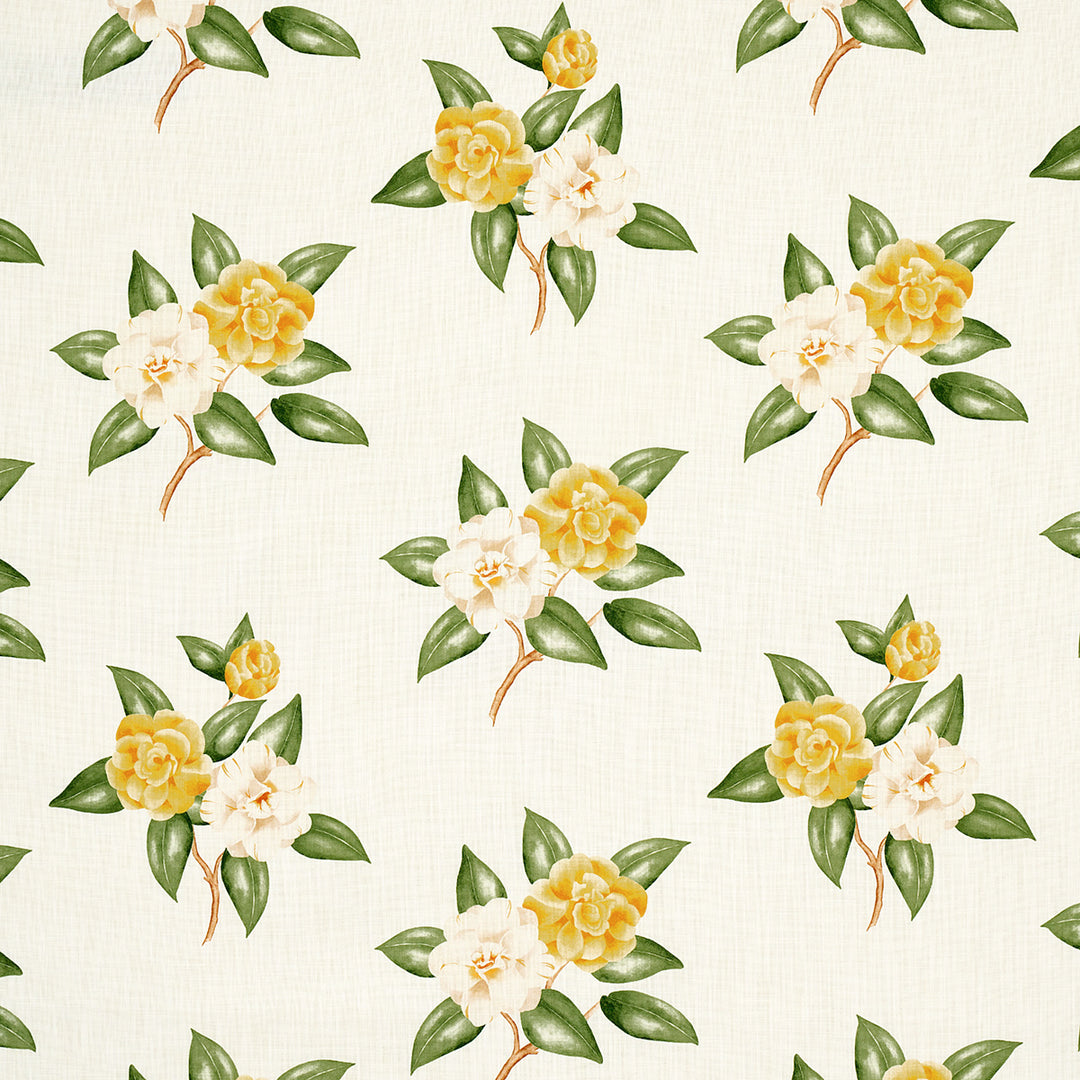 Casablanca Floral Indoor/Outdoor Pale Yellow 180912 by Schumacher Designer Fabric