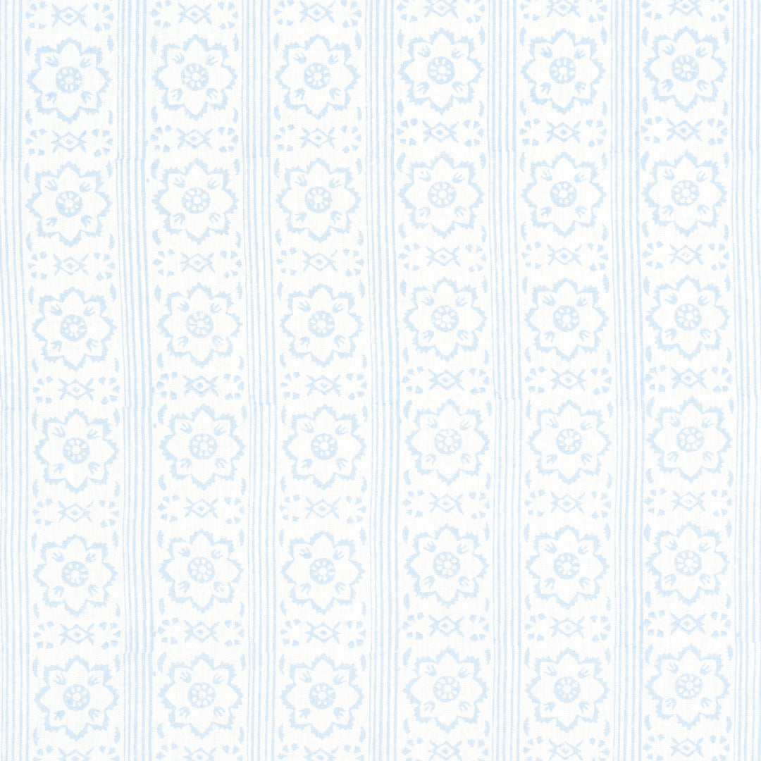 Sunda Hand Block Print Sky 181320 by Schumacher Designer Fabric