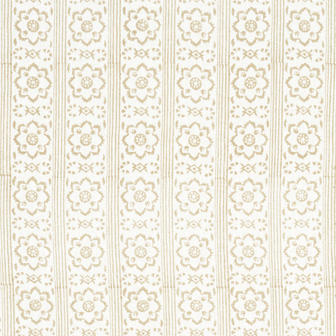 Sunda Hand Block Print Neutral 181322 by Schumacher Designer Fabric