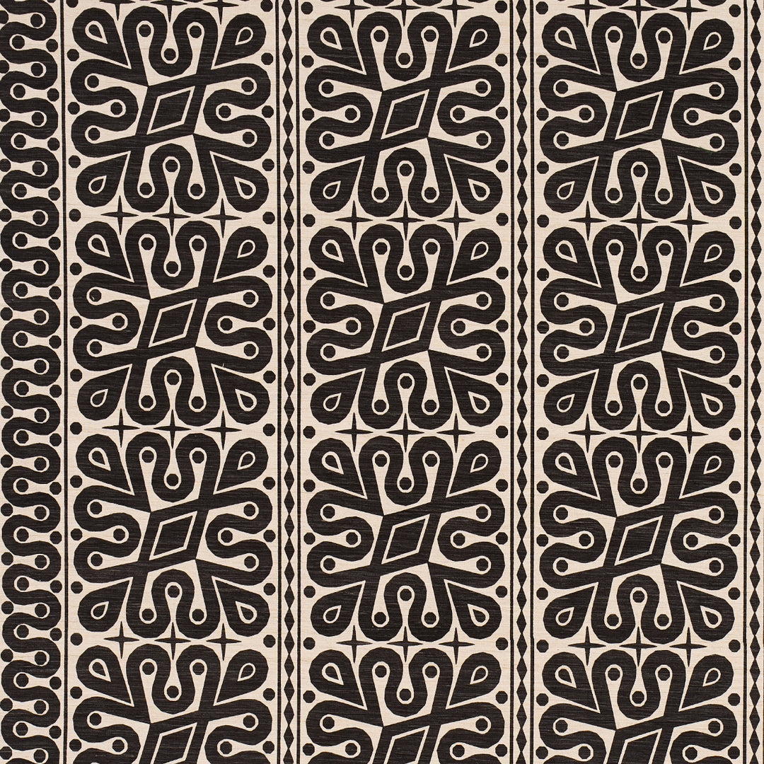 Borneo Silk Black 181472 by Schumacher Designer Fabric