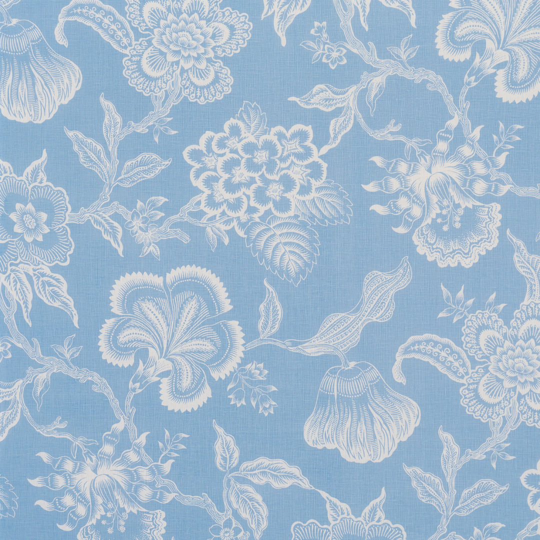 Hothouse Flowers Silhouette Bliss Blue 181481 by Schumacher Designer Fabric