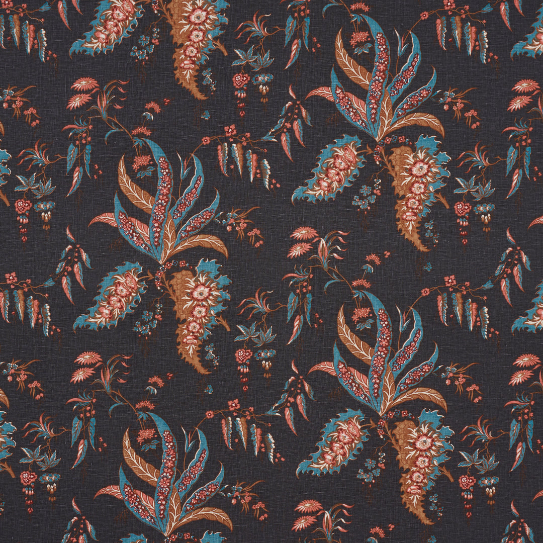 Apolline Botanical Rouge & Noir 181732 by Schumacher Designer Fabric