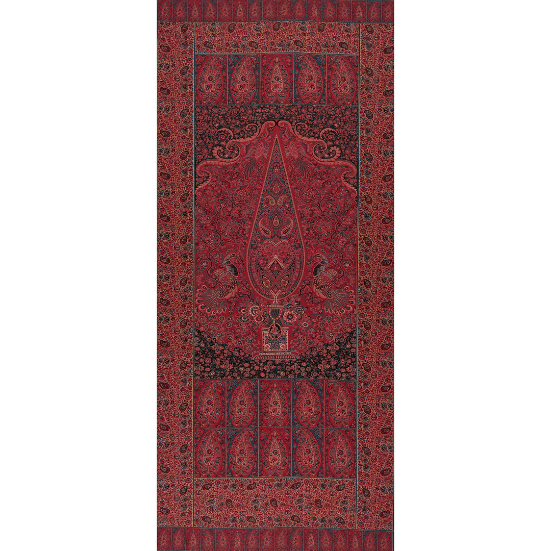 Colmery Paisley Panel Rouge 181822 by Schumacher Designer Fabric