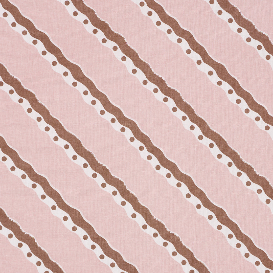Rousseau Stripe Cocoa & Blush 181912 by Schumacher Designer Fabric