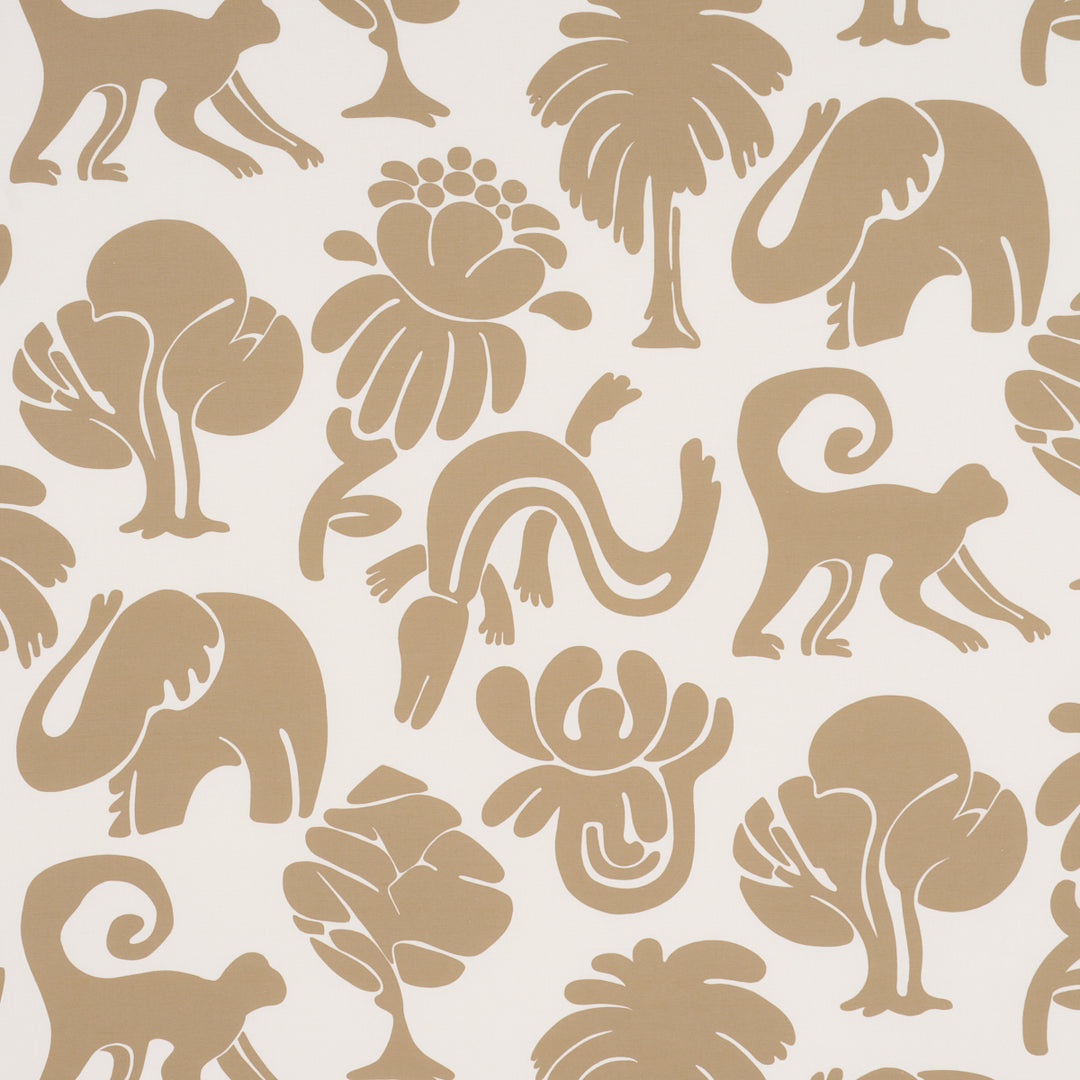 Call Of The Jungle Neutral 182491 by Schumacher Designer Fabric