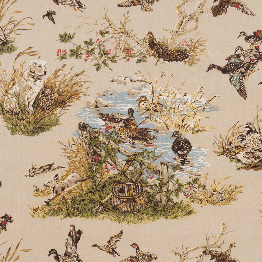 Dog & Duck Alabaster 182660 by Schumacher Designer Fabric